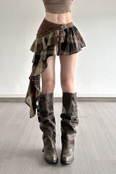 Street Punk Wasteland Patchwork Mini Skirt