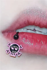 Emo Skull Pink Lip Stud