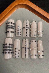 Y2K Punk Rivet Decor Fake Nails