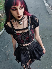 Punk Gothic Black Mini Skirt