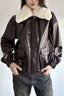 Fluffy Collar Glossy Bomber Jackets