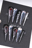 Gothic Silver Trim Blood Spot Press On Nails
