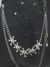 Punk Metal Skull Pendant Double Layer Waist Chain