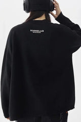 Black Vintage Y2k Goth Harajuku Cross Knitted Oversized Cardigan Sweater