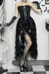 Slim Fit Elegant Strapless Corset Midi Dress