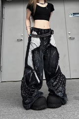 Vintage Patchwork Distressed Pants