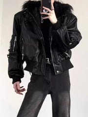 Faux Fur Trim Hooded Jacket