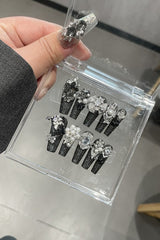 Stereo Rose Crystal Press On Nails