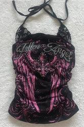 Y2K Shibuya Punk Lace Halter Top