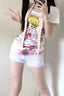 Edgy Harajuku Graphic Fitted Cotton T-shirt