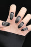 Gothic Black Gem Drip Design Press On Nails