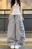 Vertical Letter Print Curved-Leg Sweatpants