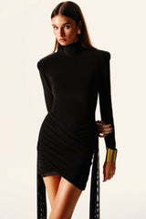 Halloween Sexy Ruched Bodycon Long Sleeve Dress