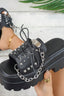 Lace-Up Chain Platform Slides