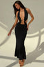 Halloween Sexy Snake Print Backless Maxi Dress