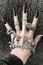 Retro Heavy Metal Dark Python Ring