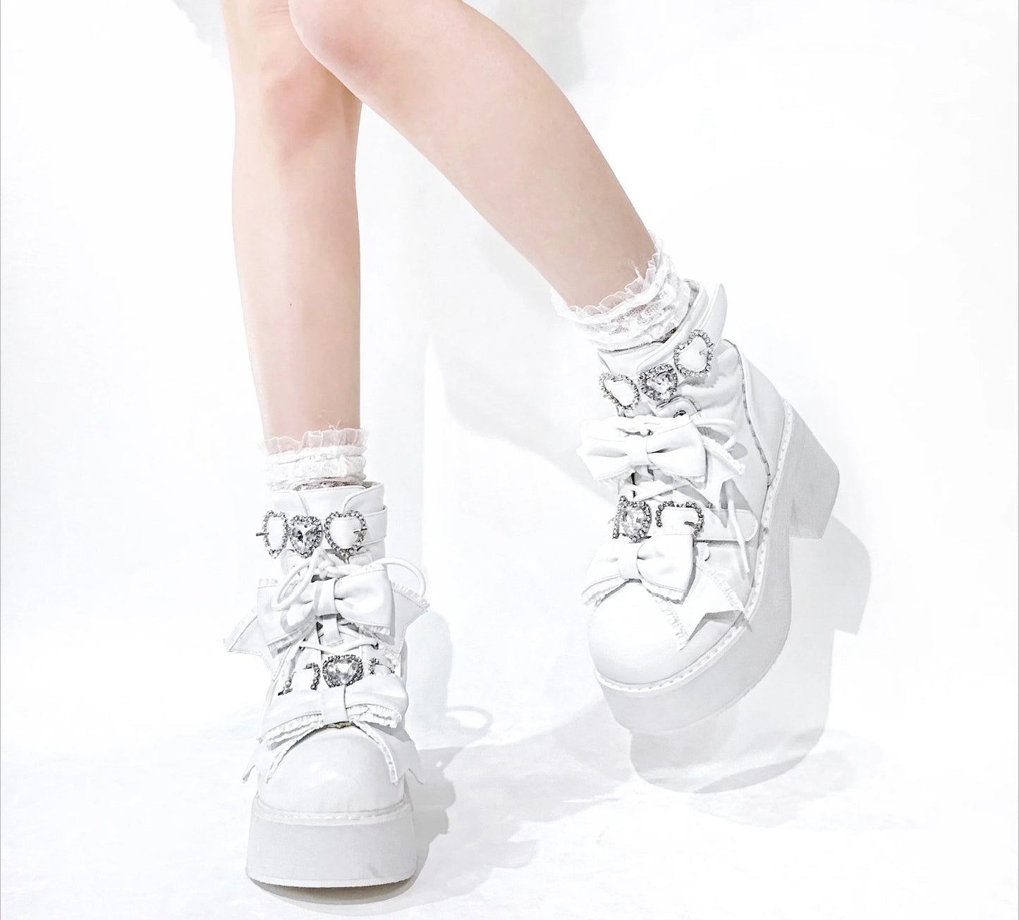 Japanese Mine Bow Platform Gothic Boot