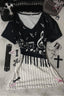 Vintage B&W Piano Key Note Print T-shirt
