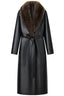 Fluffy Collar Glossy Long Coats