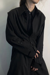 Gothic Asymmetric Hem Shirt Coat