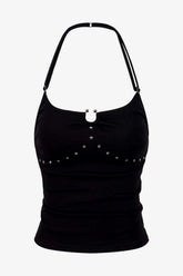 Rivet Backless Halter Top