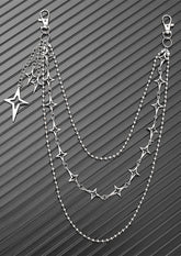 Rock Four-Pointed Star Waist Chain