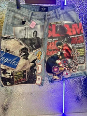 Low Waist Over The Knee Denim Shorts