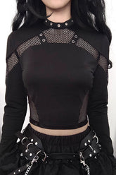Gothic Hollow Out Mesh T-Shirt
