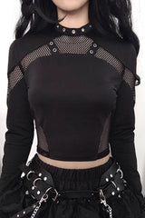 Gothic Hollow Out Mesh T-Shirt