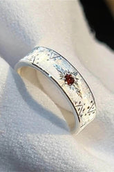 Brushed Cross White Zircon Gothic Open Ring