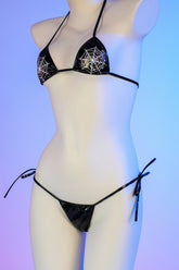 Leather Spider Print Cami Swimwear