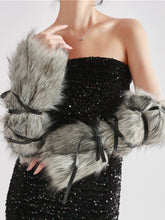 Y2K Millennial Hot Girl Subculture Faux Fur Strapped Gloves