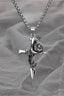 Vintage Cross Rose Necklace