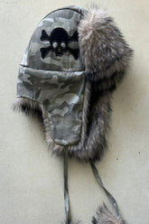 Skull Print Warm Retro Trapper Hat