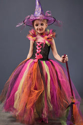 Witch Tutu Dress Kid Halloween Costume