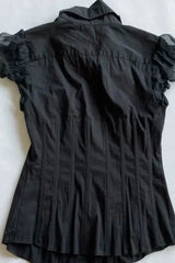 Vintage Black Aesthetic Button Crop Top