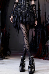 Dark Stripe Heart Gothic Socks