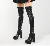 Sexy Platform Motorcycle Knee High Gothic Boot
