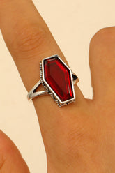 Skull Coffin Cross Adjustable Ring