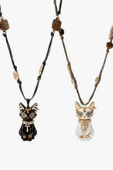 Ancient Egypt Eye Symbol Kitty Charm Necklace