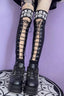 Punk Gothic Y2K PU Tie Letter Print Industrial Leg Warmers