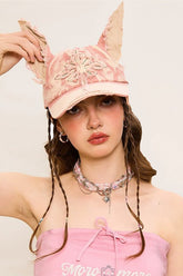 Doberman Ear Washed Denim Baseball Hat