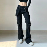 Black Tactical Belt Trousers Pants
