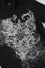 Dark Aesthetic Print Hole Hoodie