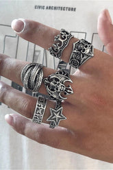 Punk Dark Bat Crown Ring