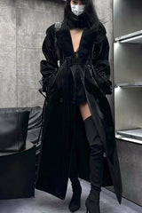 Cool Black Shiny Trench Coat