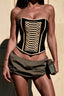 Contrast Braid Trim Strapless Corsets