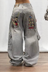 Y2K Gothic Men's Baggy Wide Leg Denim Pants