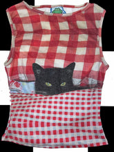 Y2K Red Plaid Cat Print Tank Top