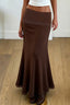 Lace Trim Flared Maxi Skirts